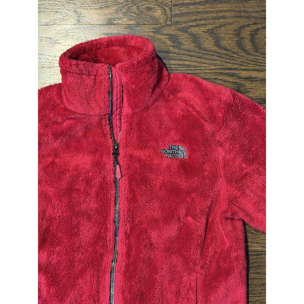 The North Face Teddy Sherpa Thick Fluffy Full Zip‎ Dark Red Fleece Womens Small